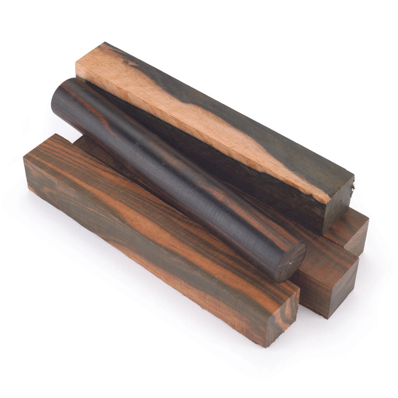 Pen Blank Pack - 3/4" x 3/4" x 5" - 5 Piece - Species:Ebony Macassar